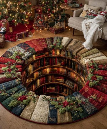 Christmas Stacks Quilted Round Mat