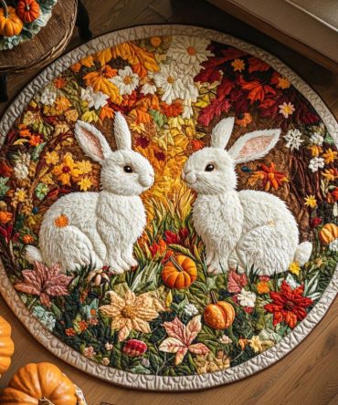 Cinnamon Bunny Quilted Round Mat