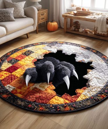 Claw Mark Cat Quilted Round Mat