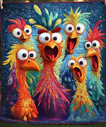 Cluck Crew Quilted Blanket