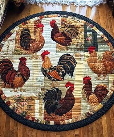 Cluck Delight Quilted Round Mat