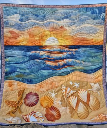 Coastal Sunset Quilted Blanket