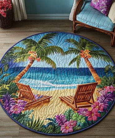 Coastal Charm Quilted Round Mat