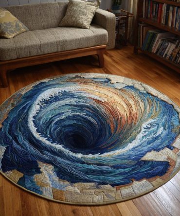 Coastal Glow Quilted Round Mat