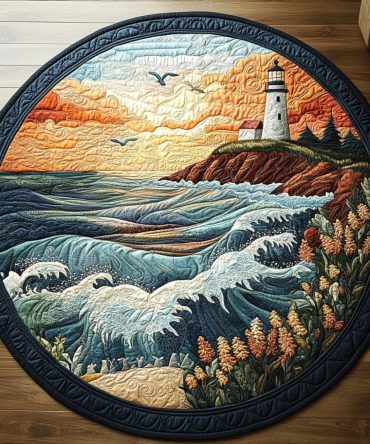 Coastal Rush Quilted Round Mat
