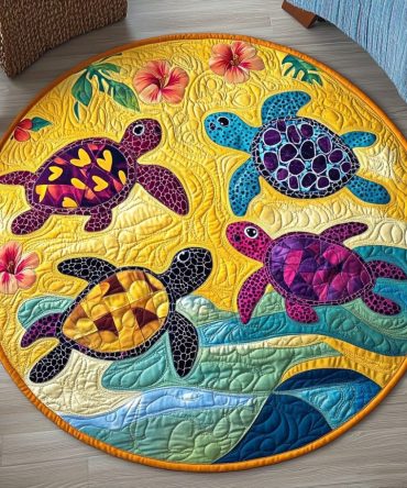 Coastal Serenity Quilted Round Mat