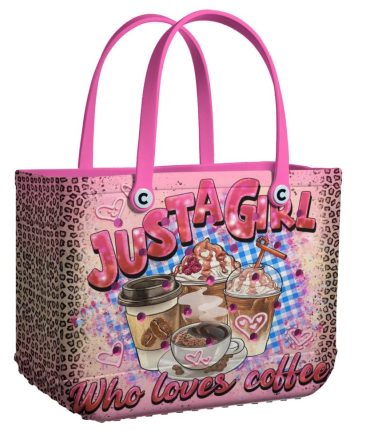 Trendy Pink Coffee Lover Tote Bag - Stylish Design For Girls On The Go