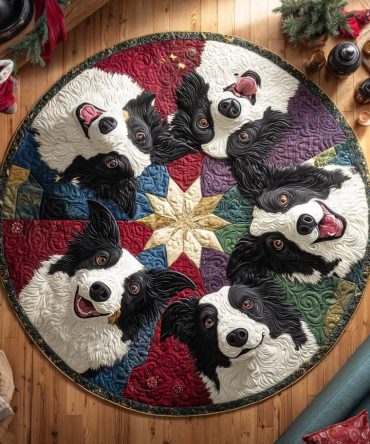 Collie Star Glow Quilted Round Mat