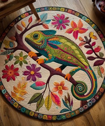 Color Shift Quilted Round Mat