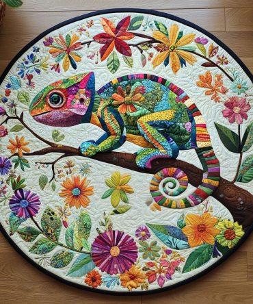 Colorful Camouflage Quilted Round Mat