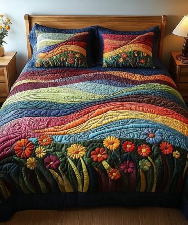 Colorful Wind 3-Piece Quilted Bedding Set