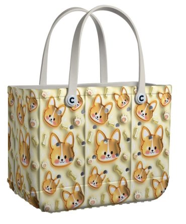 Bucket Tote Bag, Limited Edition Bogg Bag, Beach Bag Corgi Lover