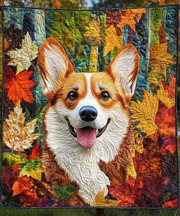 Corgi Cuddle Haven Quilted Blanket