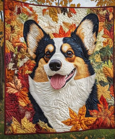 Corgi Love Quilted Blanket