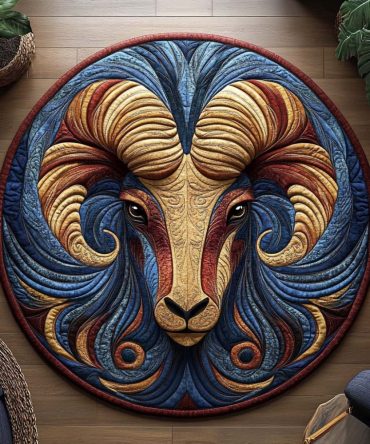 Cosmic Aries Quilted Round Mat