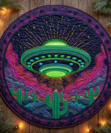 Cosmic Landing Quilted Round Mat