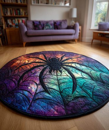 Cosmic Spider Quilted Round Mat