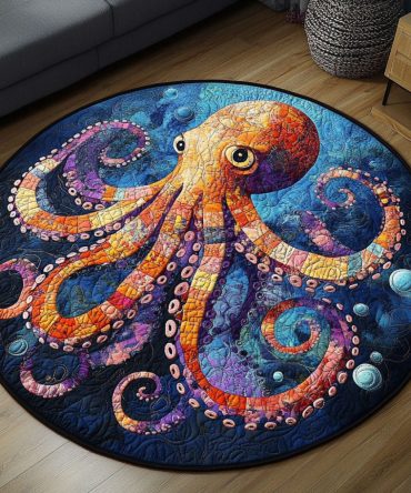 Cosmic Tentacles Quilted Round Mat