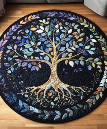 Cosmic Tree Quilted Round Mat