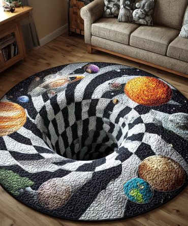 Cosmic Vortex Quilted Round Mat
