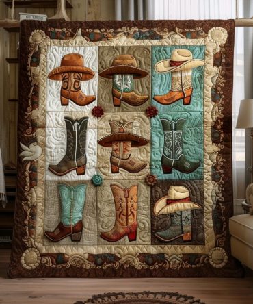 Cowboy Boot Chronicles Quilted Blanket