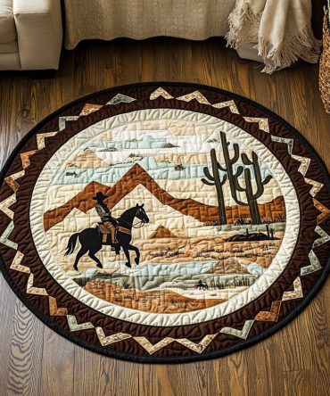 Cowboy Horizon Quilted Round Mat