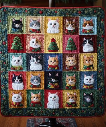 Cozy Cat Clusters Quilted Blanket