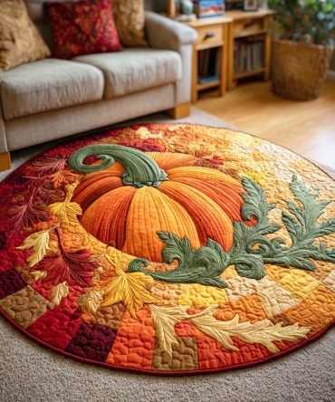 Cozy Amber Quilted Round Mat