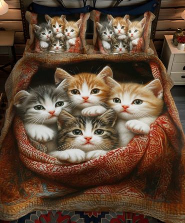 Cozy Cat 3-Piece Quilted Bedding Set