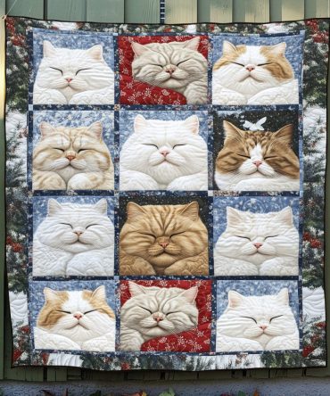 Cozy Cat Dreams Quilted Blanket