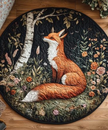 Cozy Fox Quilted Round Mat