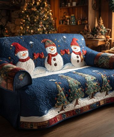 Cozy Frost Night Quilted Sofa Cover