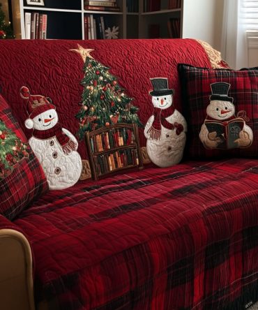 Cozy Frosty Nights Quilted Sofa Cover