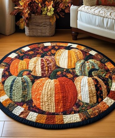 Cozy Harvest Quilted Round Mat