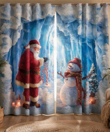 Cozy Hug Snowman Quilted Curtains