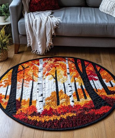 Cozy Leaves Quilted Round Mat