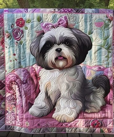 Cozy Shih Tzu Dreams Quilted Blanket