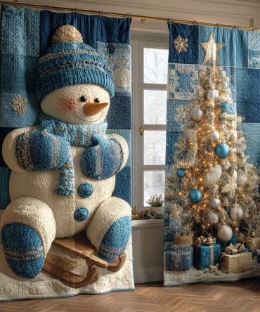Cozy Snow Parade Quilted Curtains