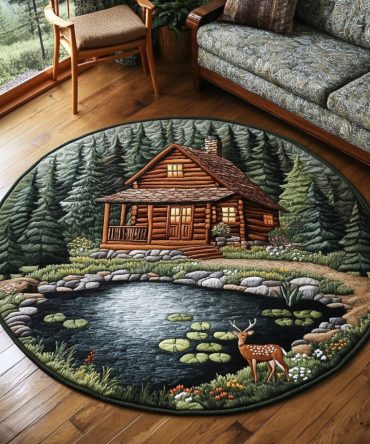 Cozy Timber Quilted Round Mat