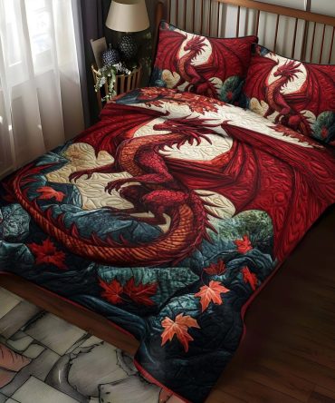 Crimson Blaze 3-Piece Quilted Bedding Set