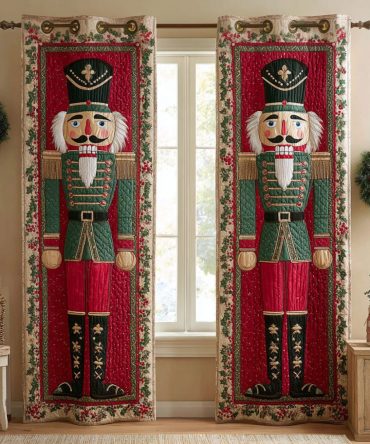 Crimson Guardians Quilted Curtains