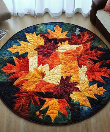 Crisp Fall Quilted Round Mat