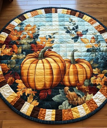 Crisp Leaves Quilted Round Mat