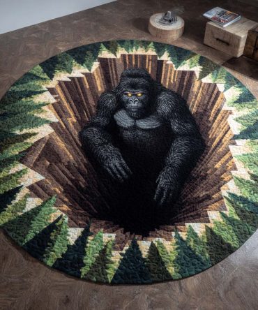 Cryptid Grin Quilted Round Mat