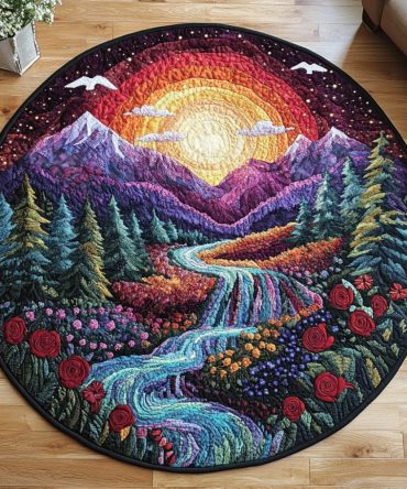 Crystal Rapids Quilted Round Mat