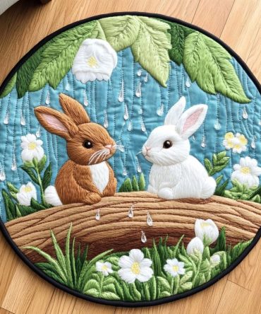 Daisy Bunny Quilted Round Mat