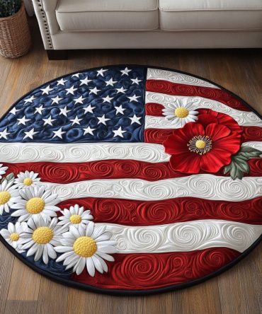Daisy Glory Quilted Round Mat
