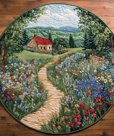 Daisy Road Quilted Round Mat