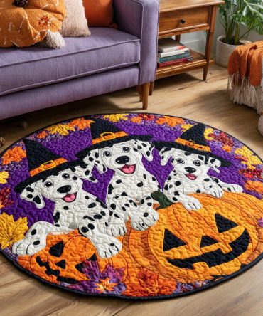 Dalmatian Wizard Quilted Round Mat