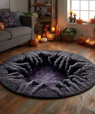 Dark Abyss Quilted Round Mat